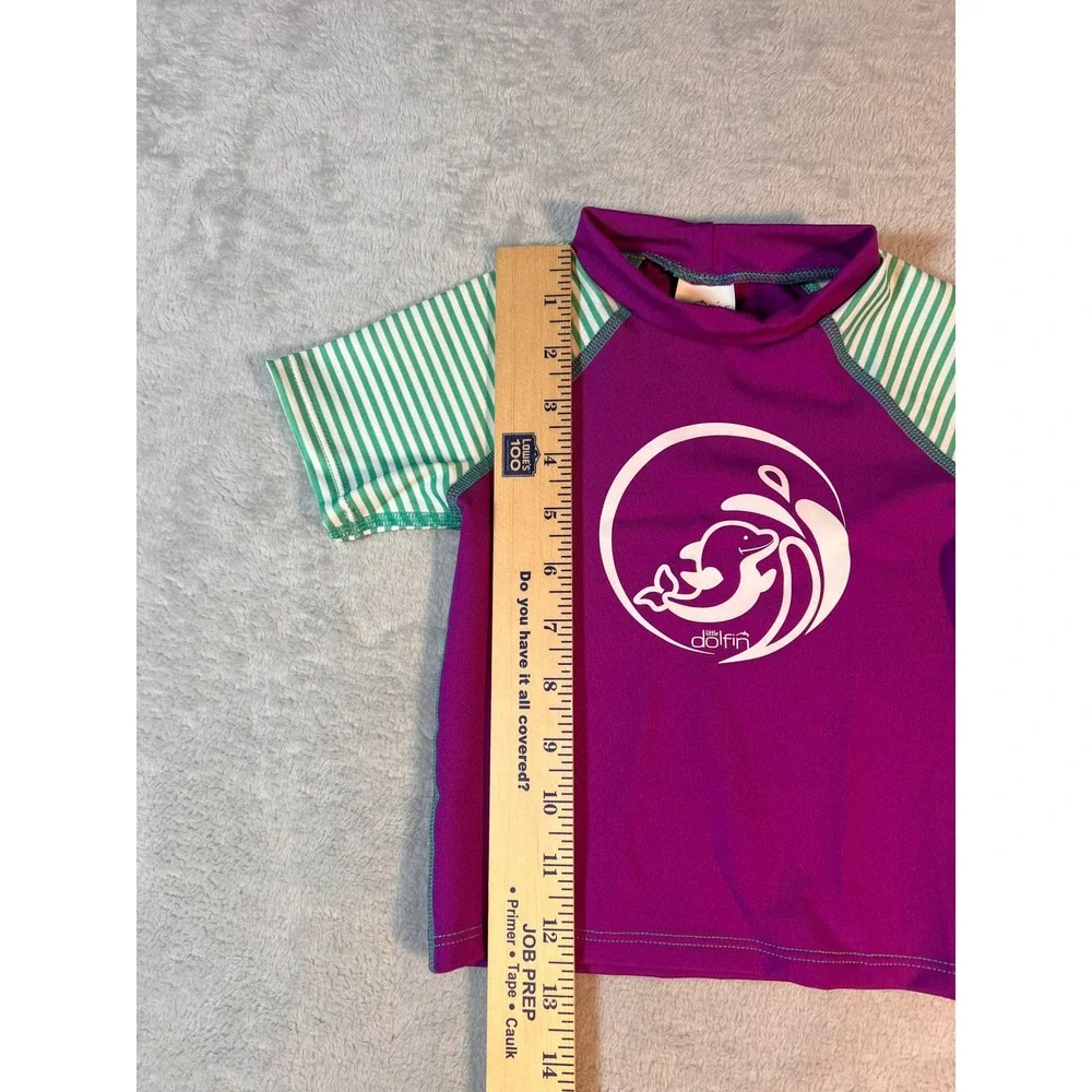 Little Dolfins Size 2T Purple‎ Mint Rash Guard Swim Shirt